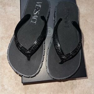 Versace Black flip flops
